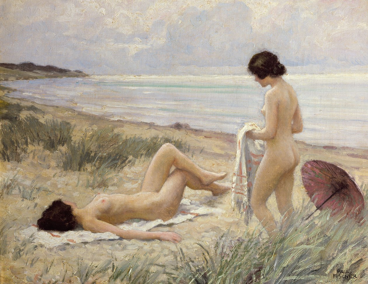 Verão na praia de Paul Fischer