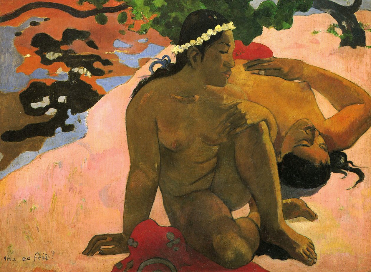 Aha oe Feii (você está com inveja), 1892 de Paul Gauguin