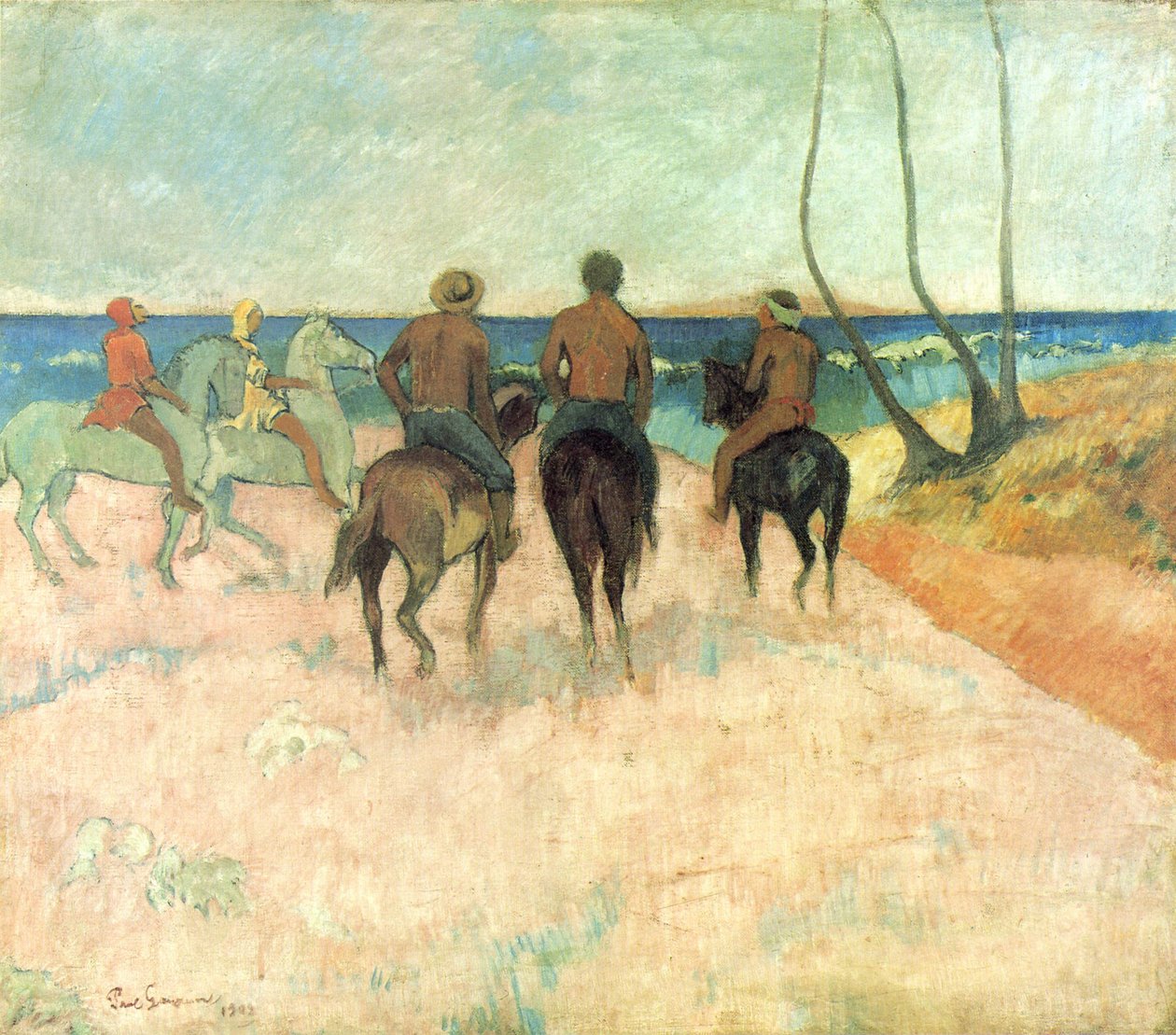 Cavaleiros na praia de Paul Gauguin