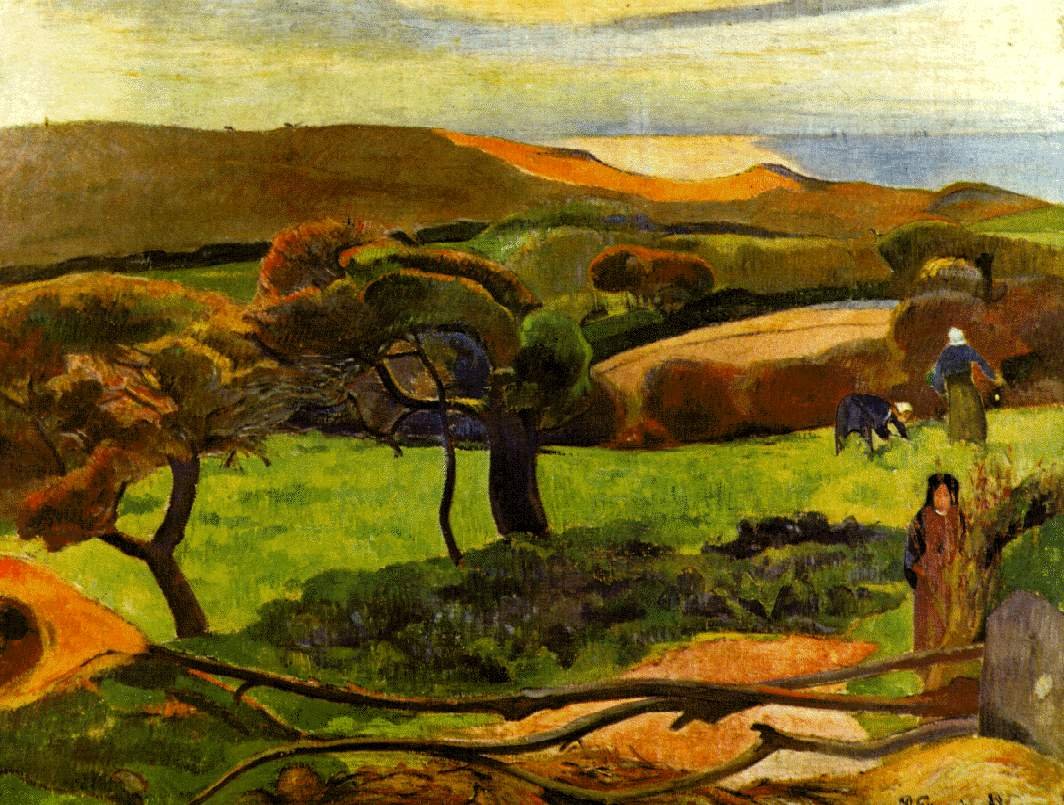 Paisagem, de, bretagne de Paul Gauguin