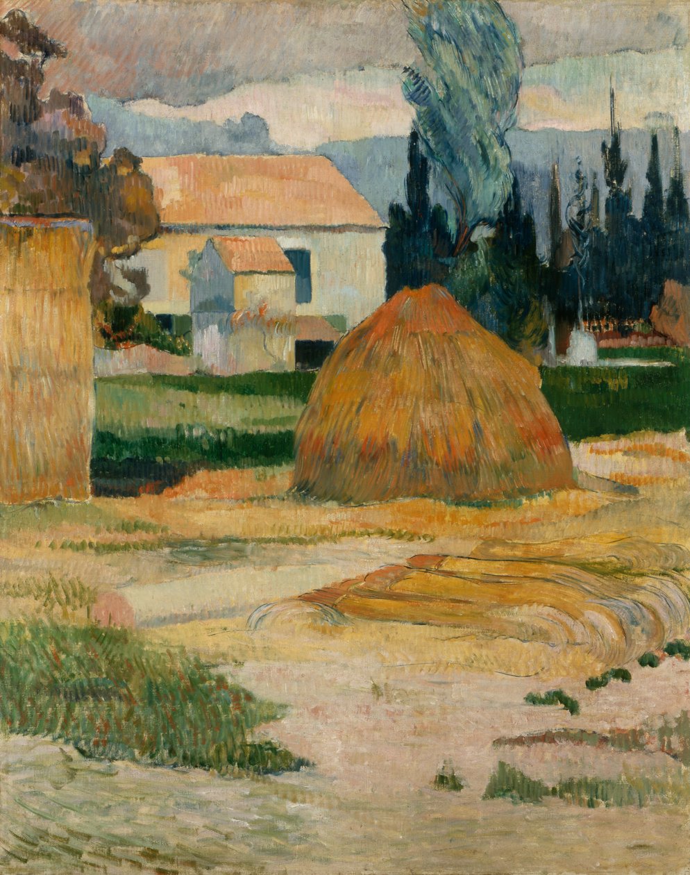 Paisagem, perto, arles de Paul Gauguin