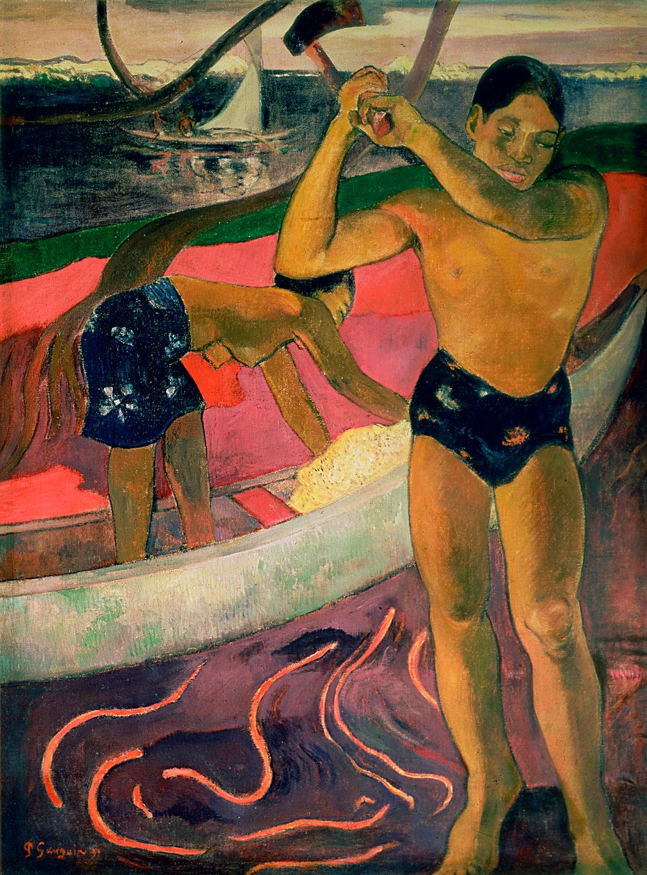O homem com um machado, 1891 de Paul Gauguin