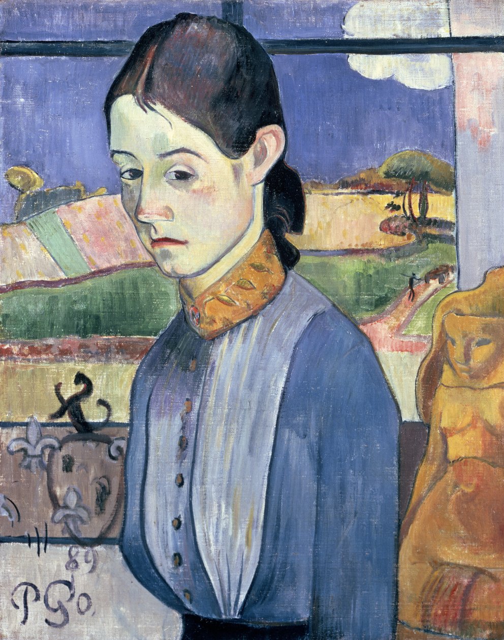 Jovem mulher bretã, 1889 de Paul Gauguin
