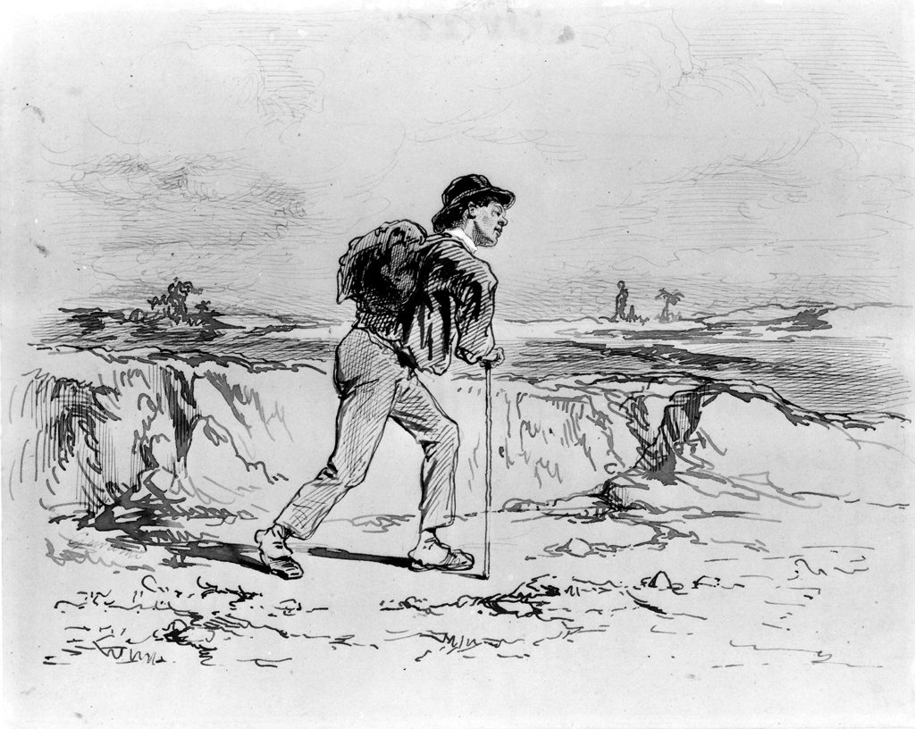 Homem jovem, com, mochila de Paul Gavarni