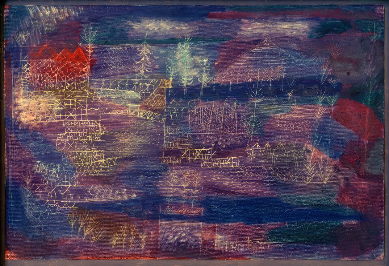 Rio paisagem da construção de Paul Klee