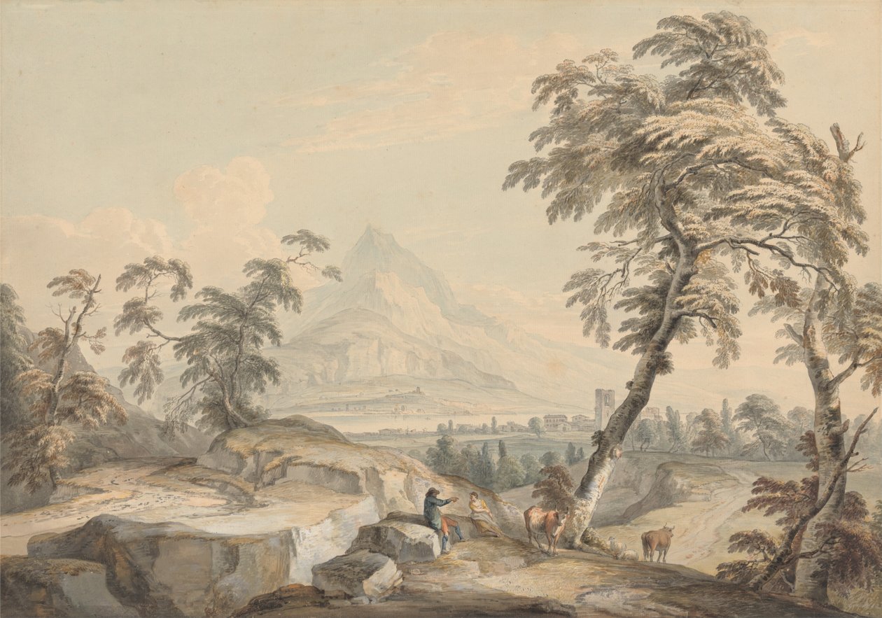 Paisagem italiana com viajantes de Paul Sandby