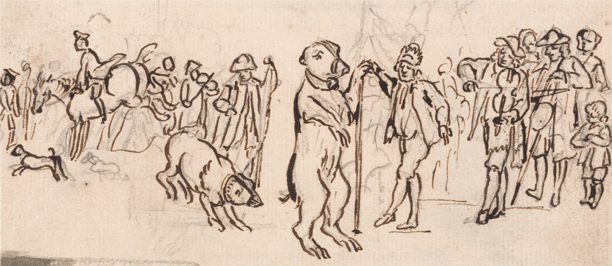 Músicos e um Urso Tocador de Paul Sandby