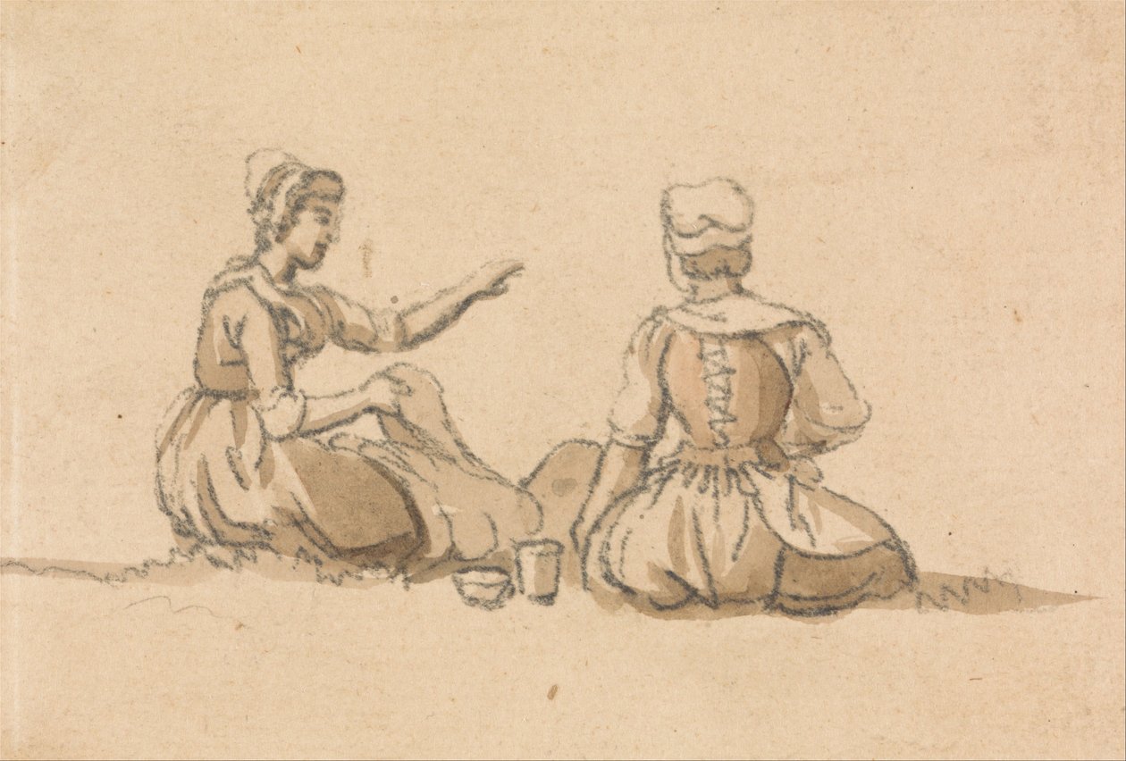 Duas meninas sentadas de Paul Sandby