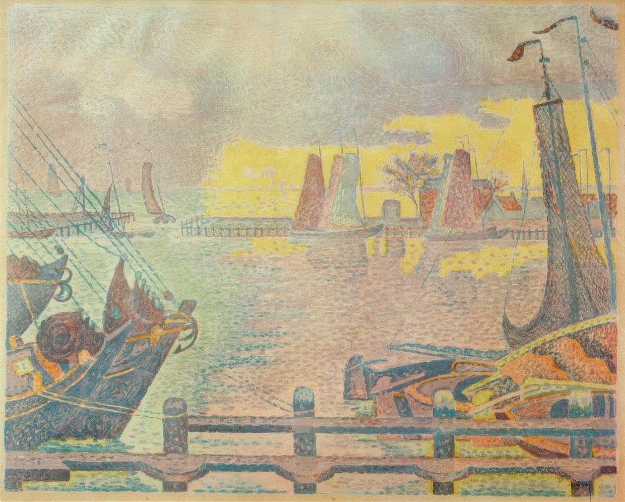 Os barcos em Flessingue de Paul Signac