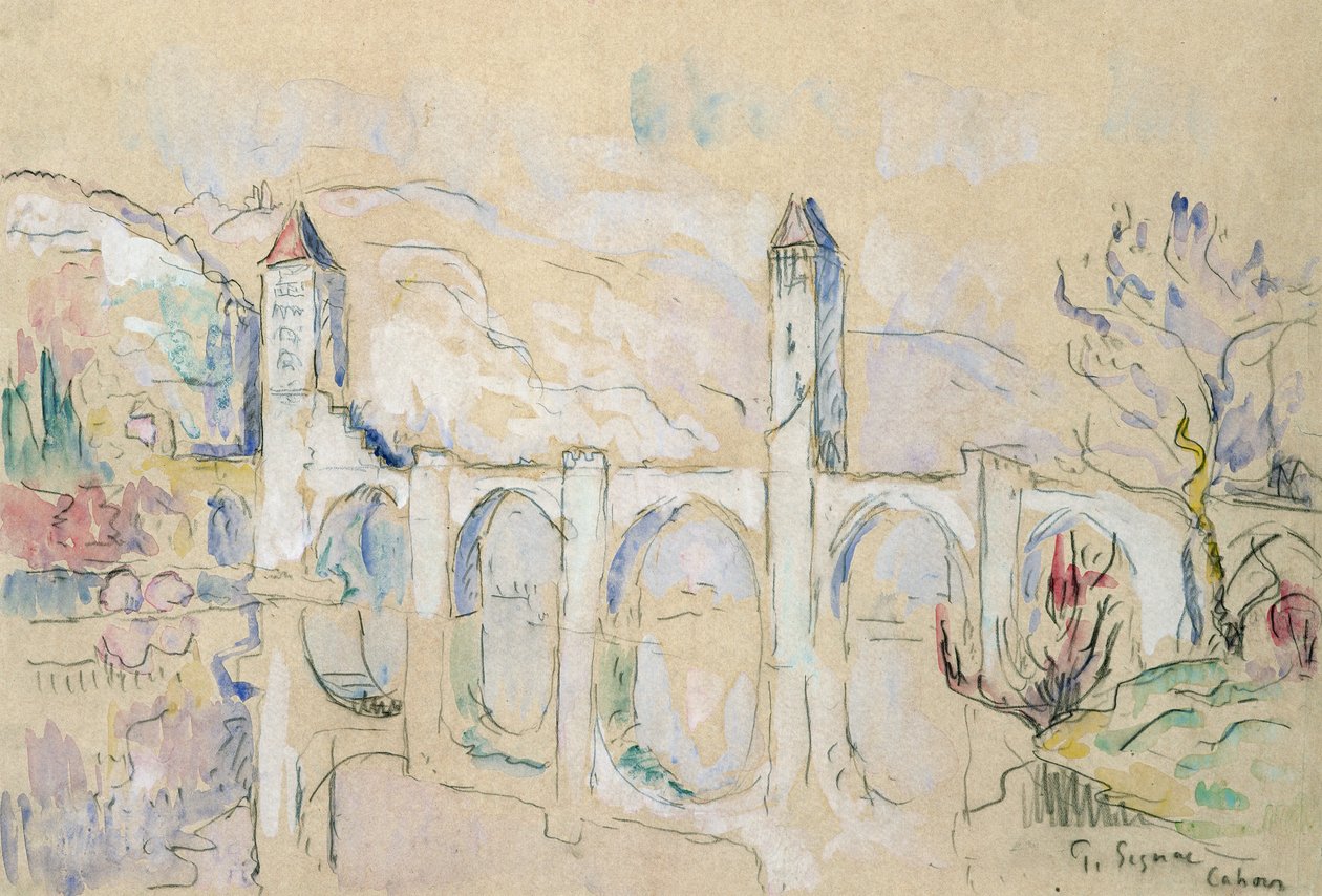 O Pont Valentre, Cahors de Paul Signac