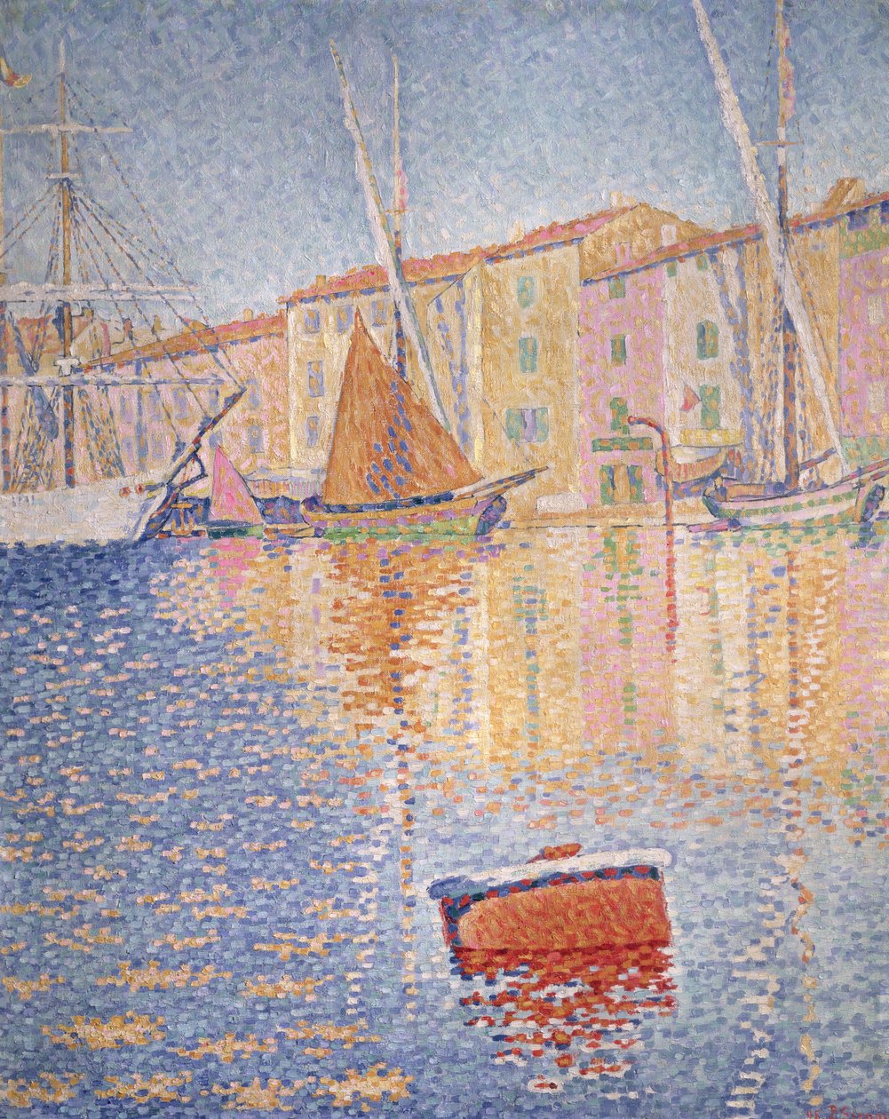 A bóia vermelha, Saint Tropez, 1895 de Paul Signac