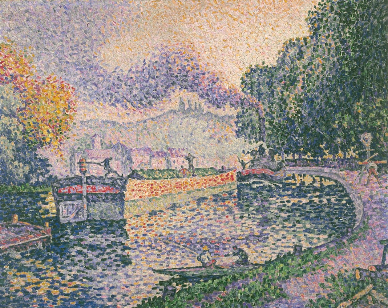 O rebocador, Canal em Samois de Paul Signac
