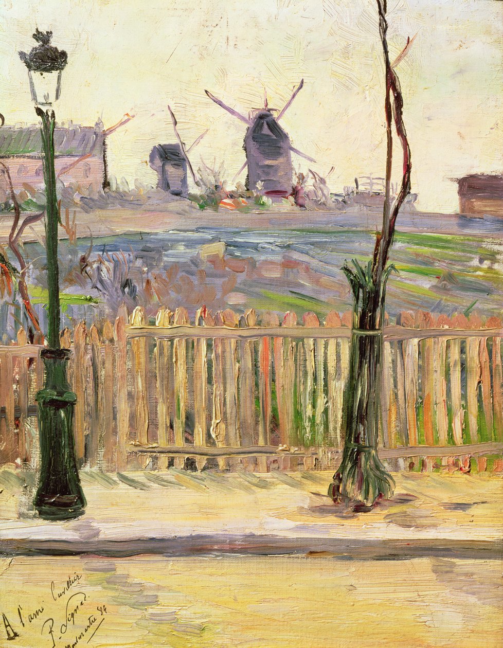 Os moinhos de vento em Montmartre, 1884 de Paul Signac