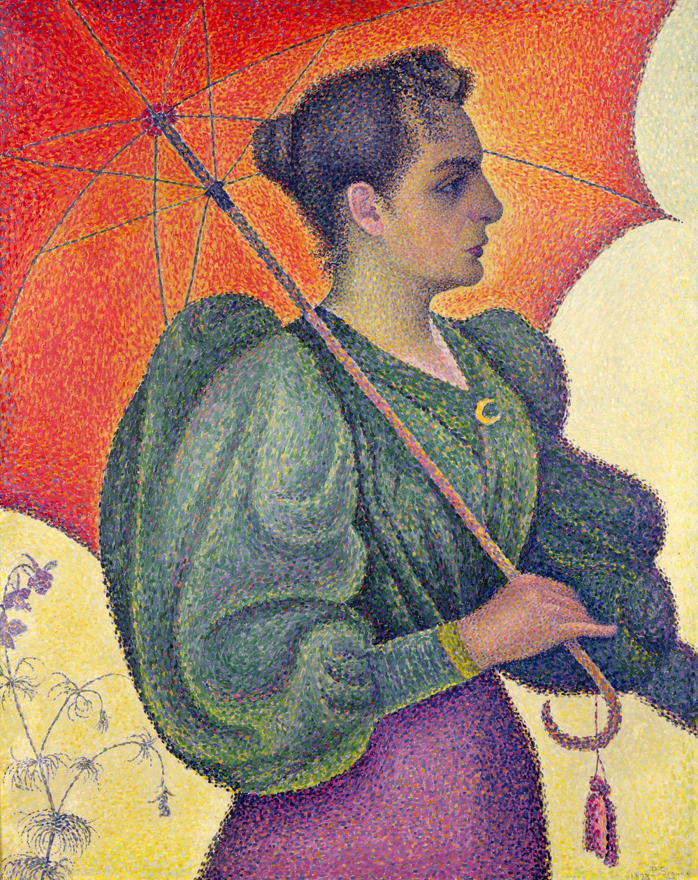 Mulher, parasol, 1893 de Paul Signac