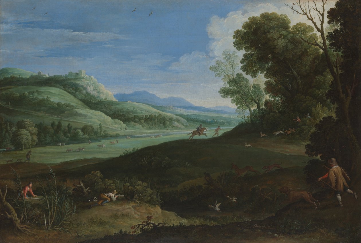 Paisagem com caçadores de Paul Bril