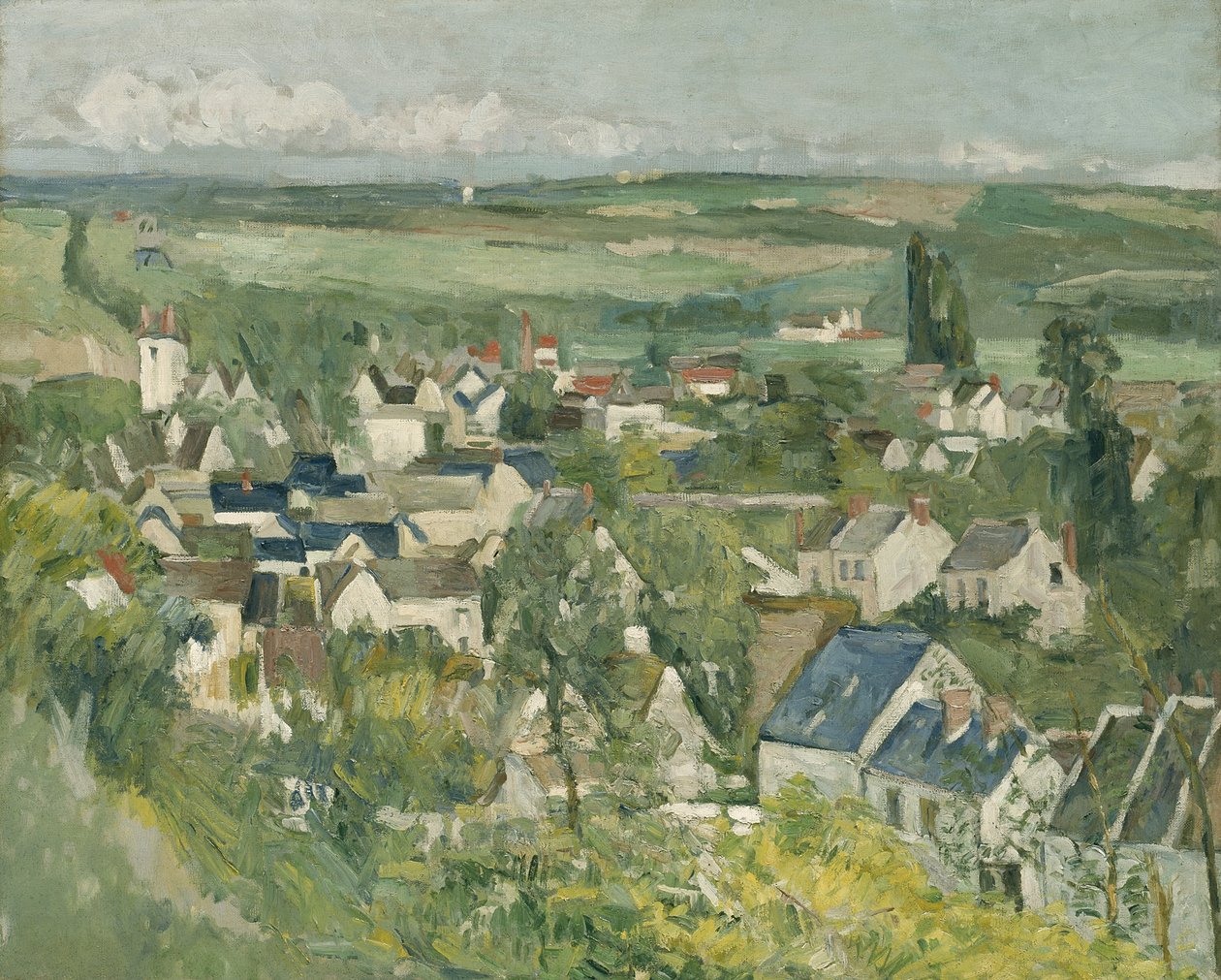 Auvers, Vista Panorâmica, 1873-75 de Paul Cézanne