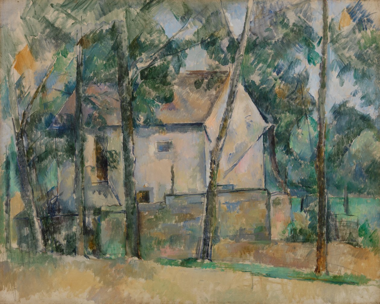 Casa e Árvores de Paul Cézanne