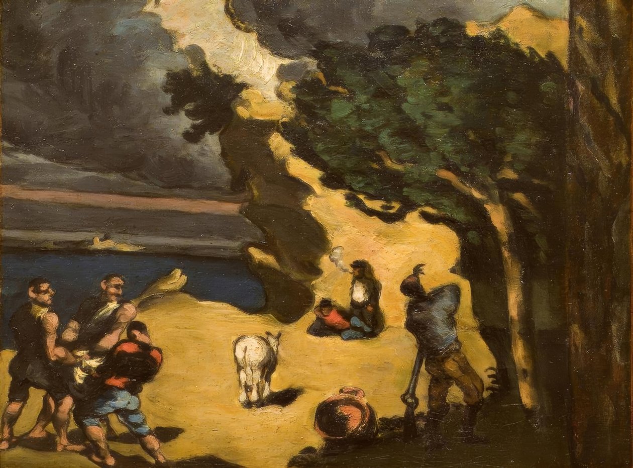 Os ladrões do burro de Paul Cézanne