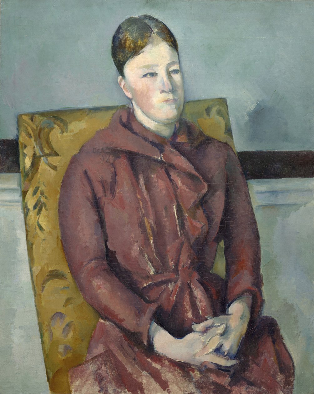 Madame Cézanne em uma cadeira amarela, 1888-90 de Paul Cézanne