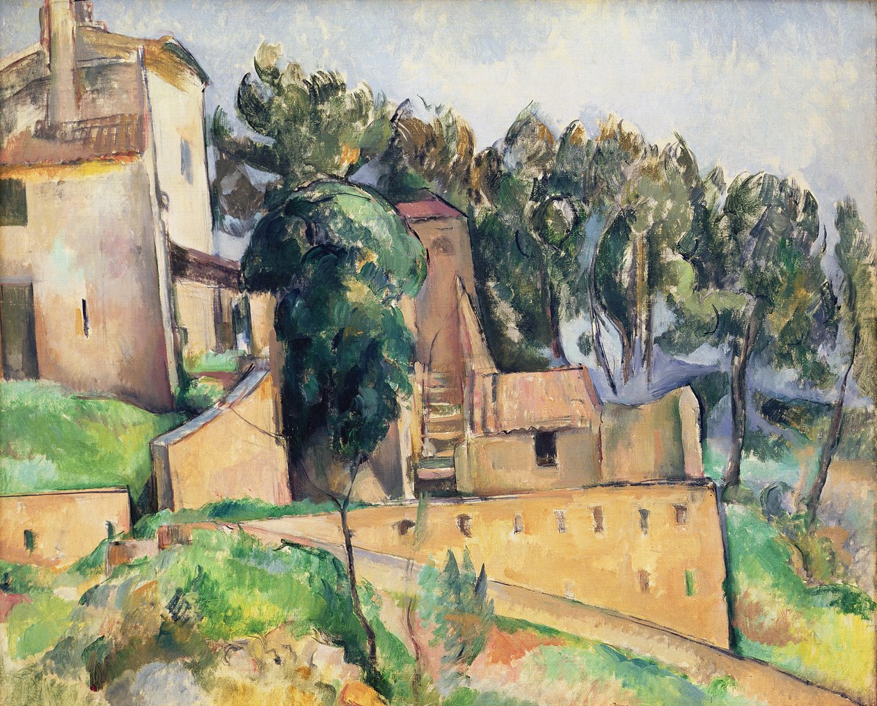 A casa em Bellevue, 1890-92 de Paul Cézanne