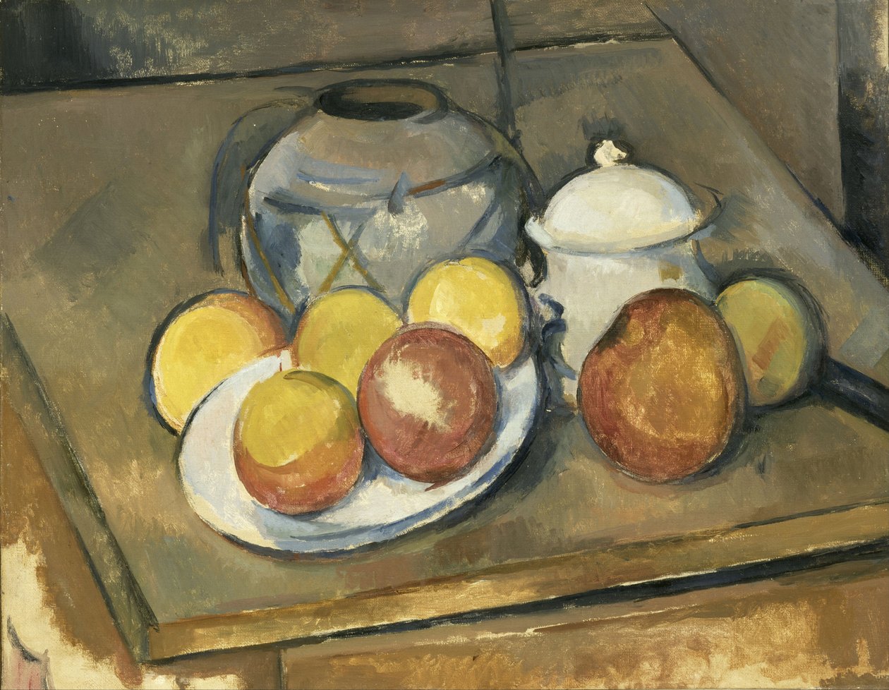 Vaso, Açucareiro e Maçãs de Paul Cézanne