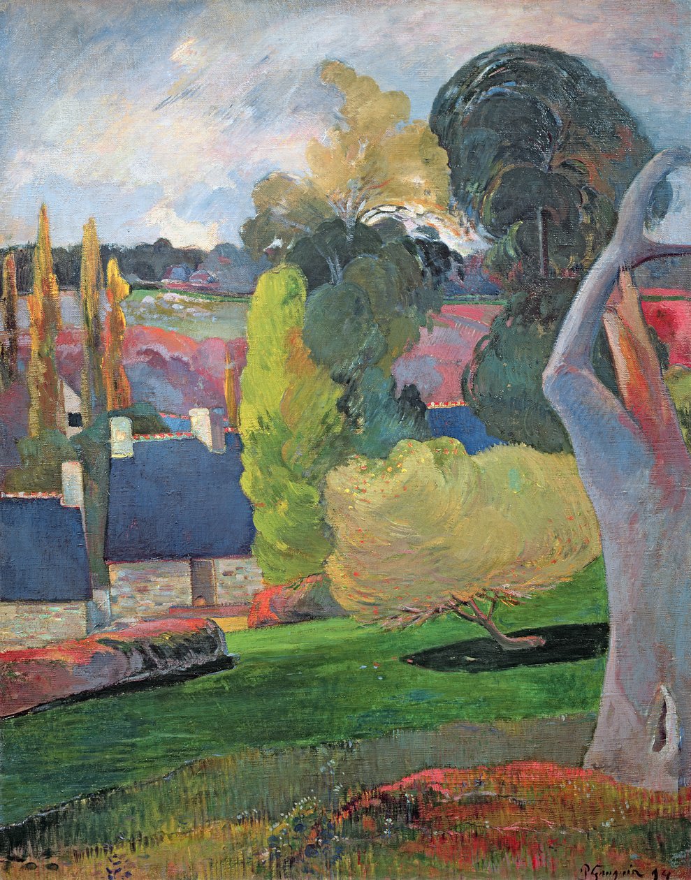 Paisagem da Bretanha, 1894 de Paul Gauguin