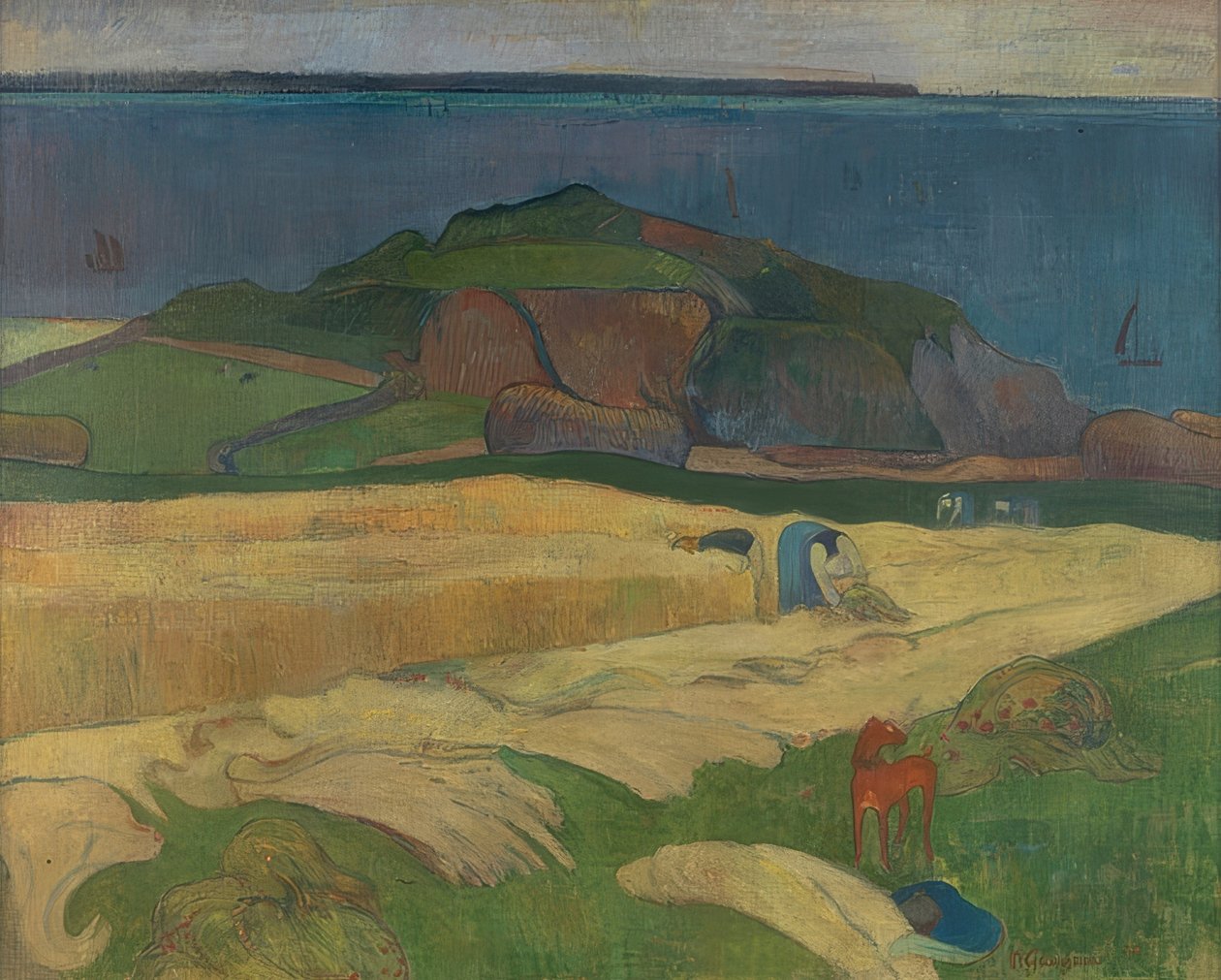 Colheita (Le Pouldu). 1890 de Paul Gauguin