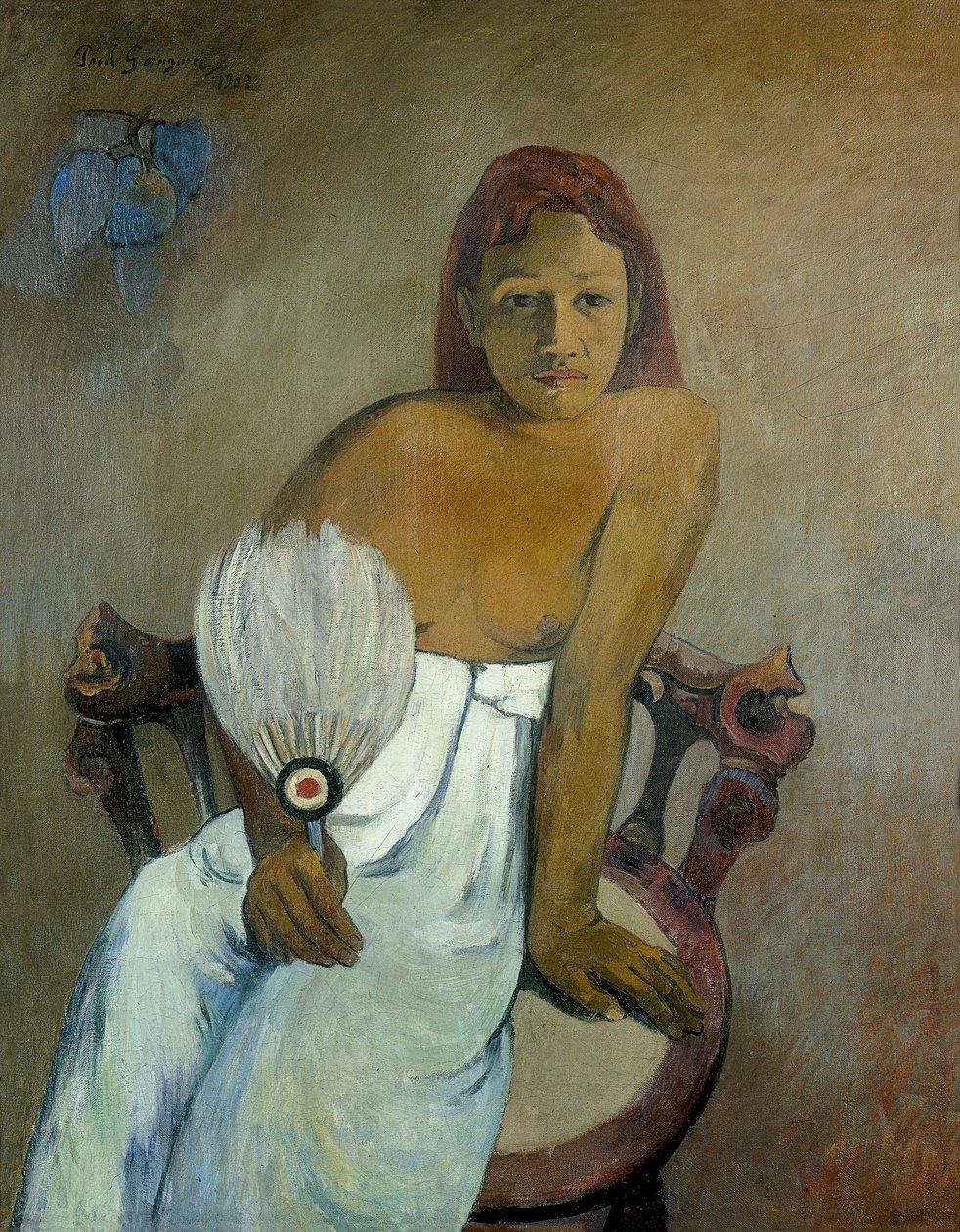 Moça com um fã de Paul Gauguin