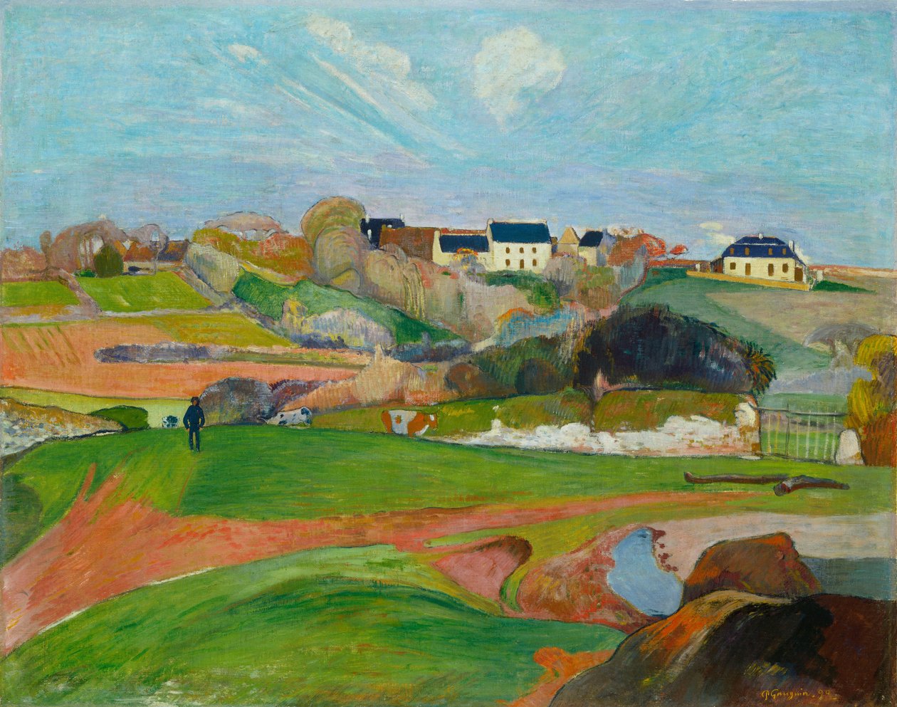 Paisagem em Le Pouldu, 1890. de Paul Gauguin