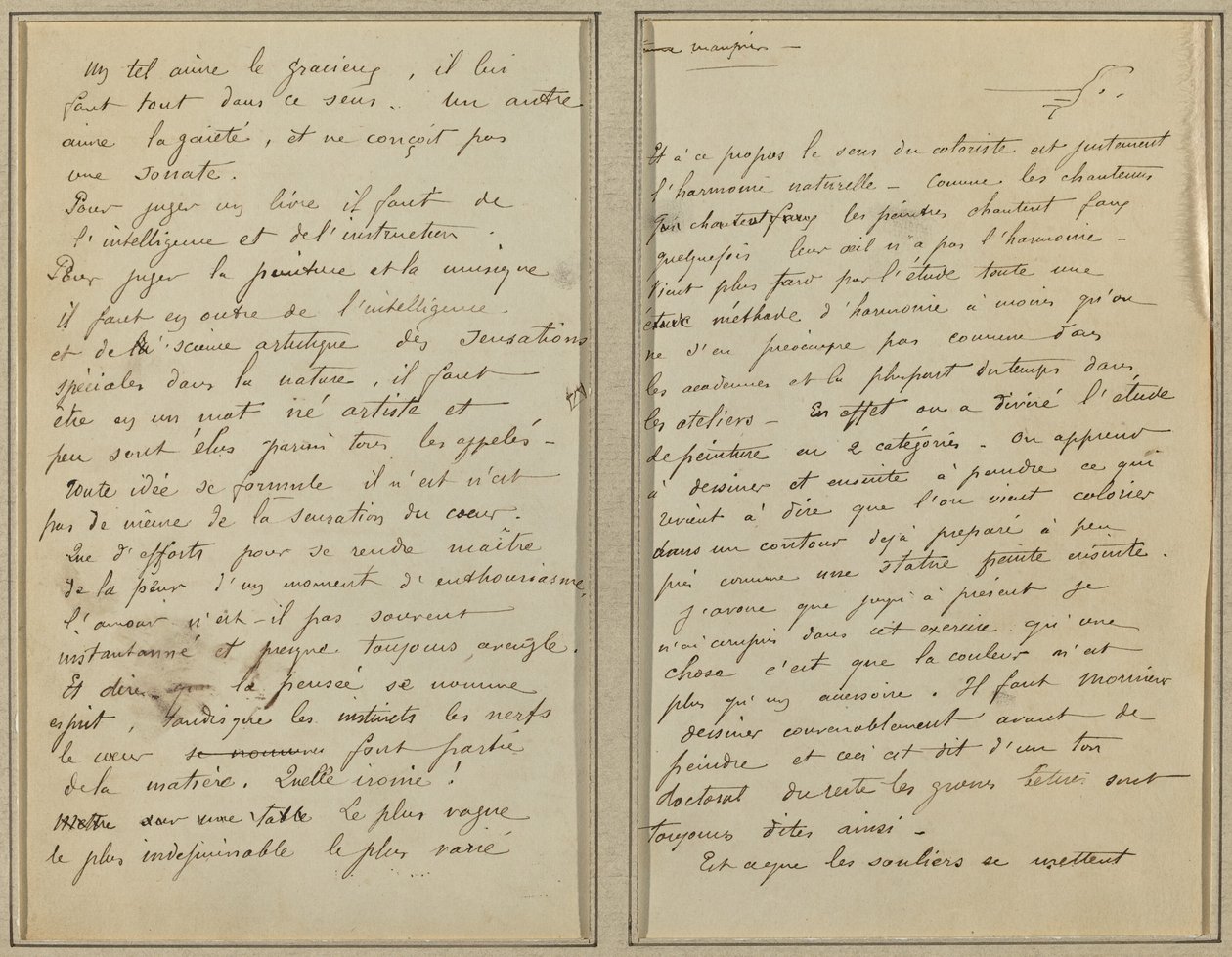 Páginas do Manuscrito [reto] de Paul Gauguin