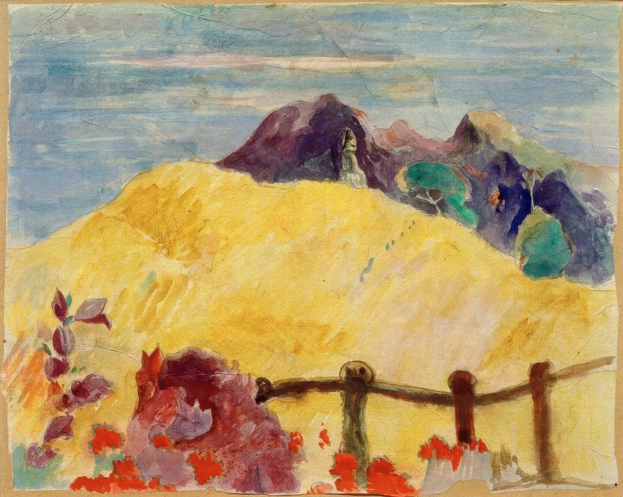 O pátio é de bronze de Paul Gauguin