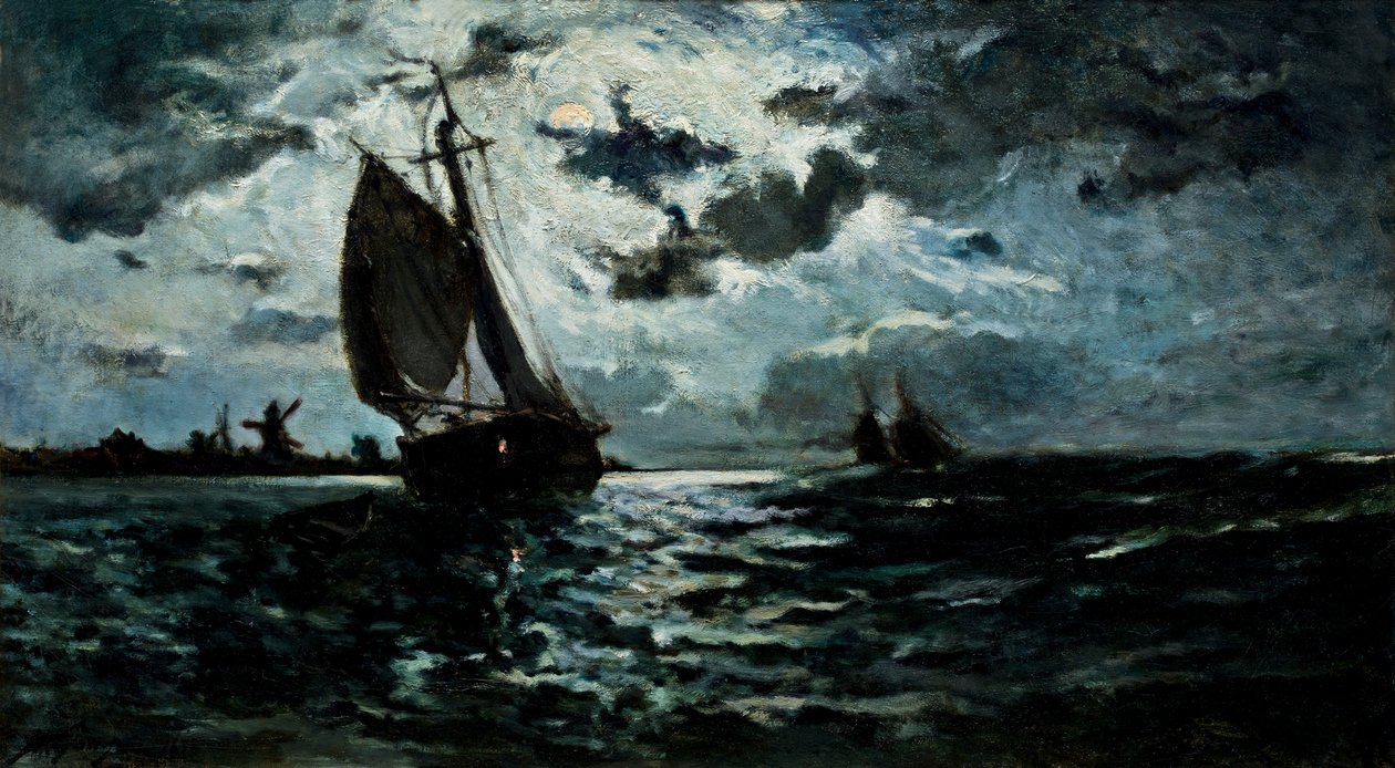 Veleiro ao luar. de Paul Gauguin