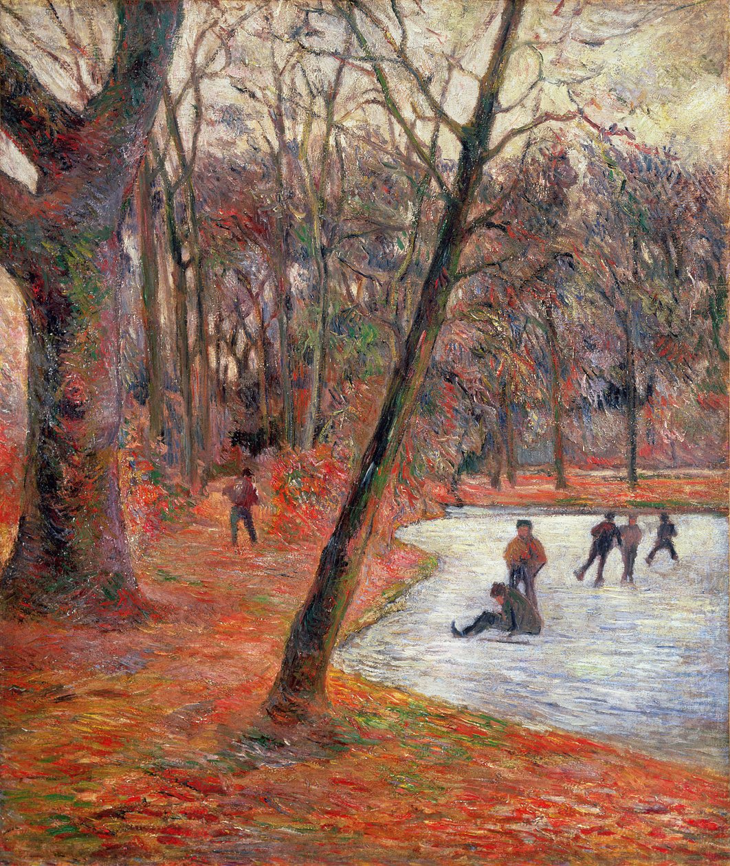 Patinadores no Parque Frederiksberg de Paul Gauguin