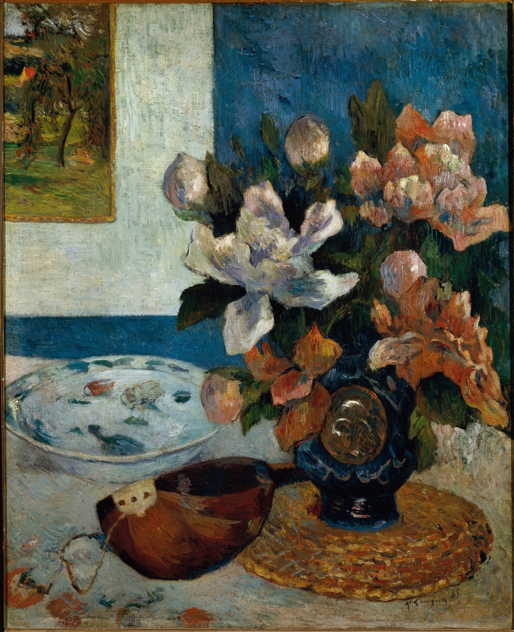 Natureza morta com bandolim (óleo sobre tela de Paul Gauguin