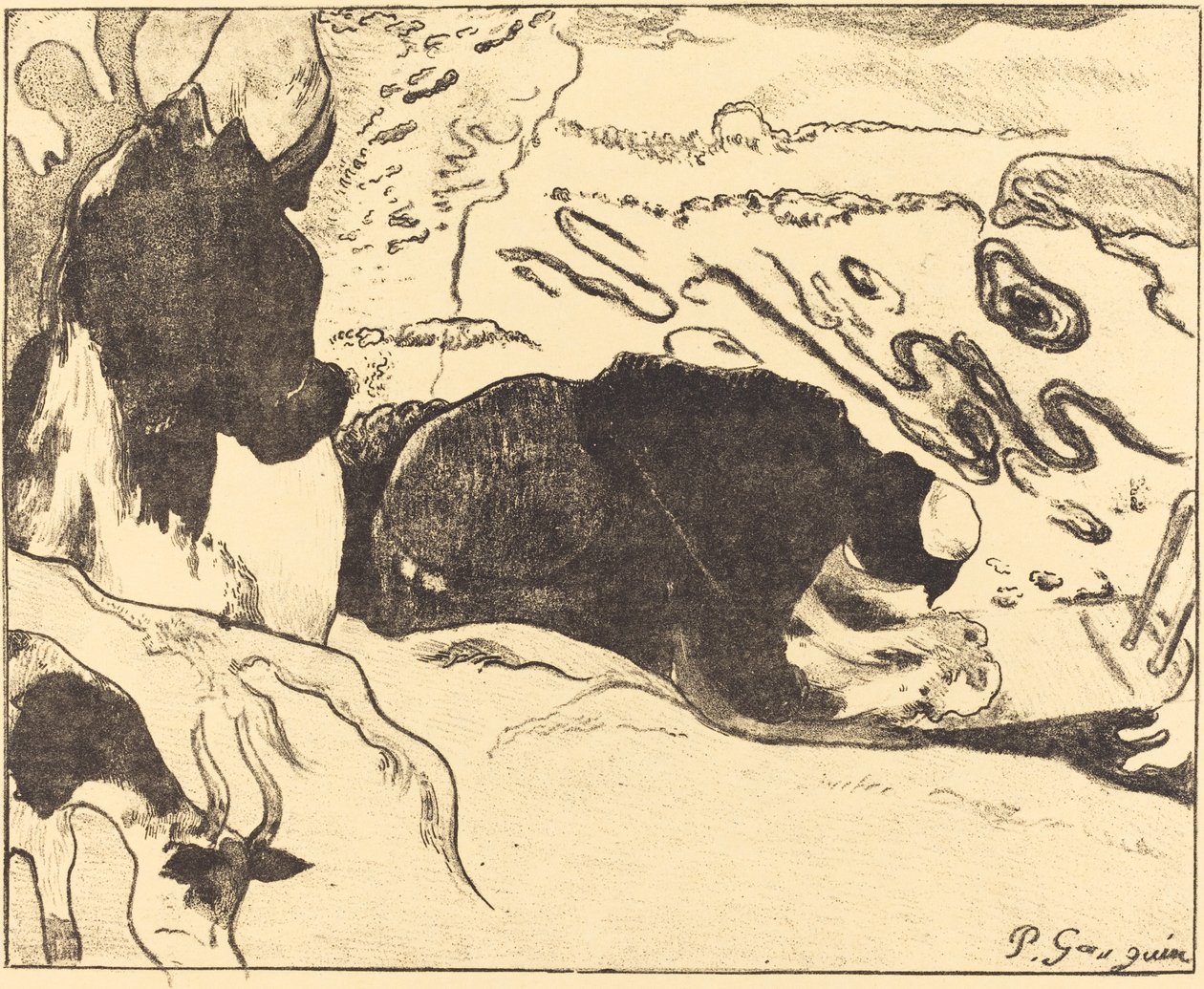 As Lavadeiras (Les laveuses) de Paul Gauguin