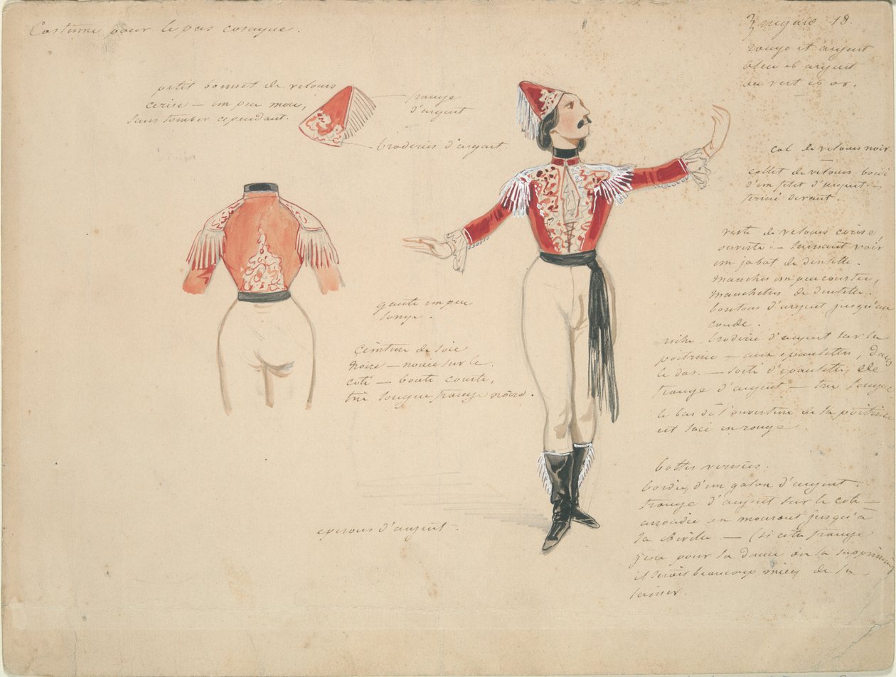 Estudo de trajes para Ciganos Masculinos em de Paul Gavarni