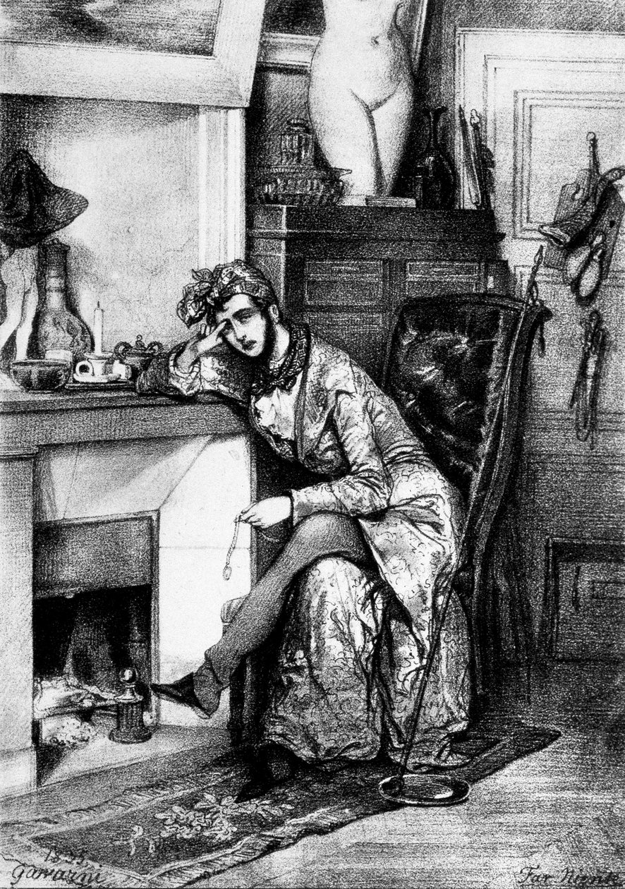 Far niente desenho de Gavarni de Paul Gavarni