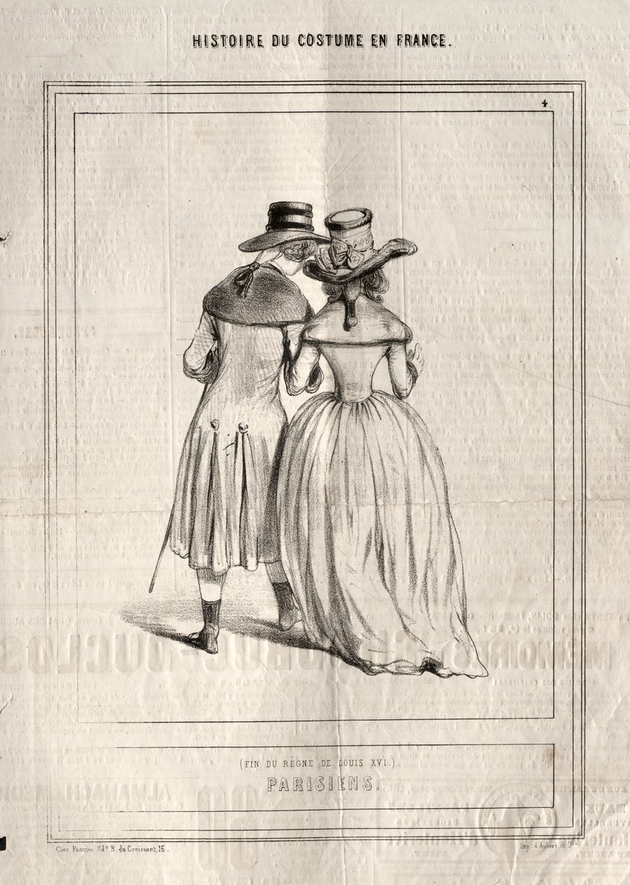 História do traje na França: parisienses de Paul Gavarni
