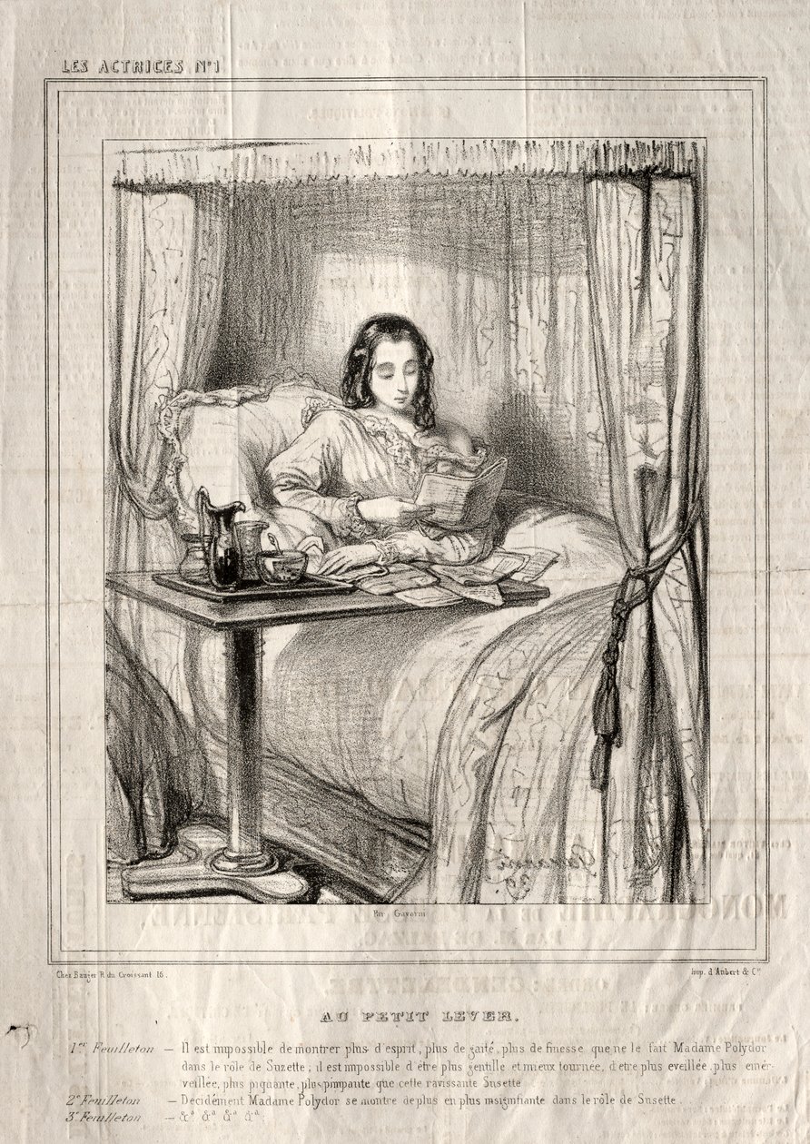 Atrizes: Na pequena subida ..., 1843. de Paul Gavarni