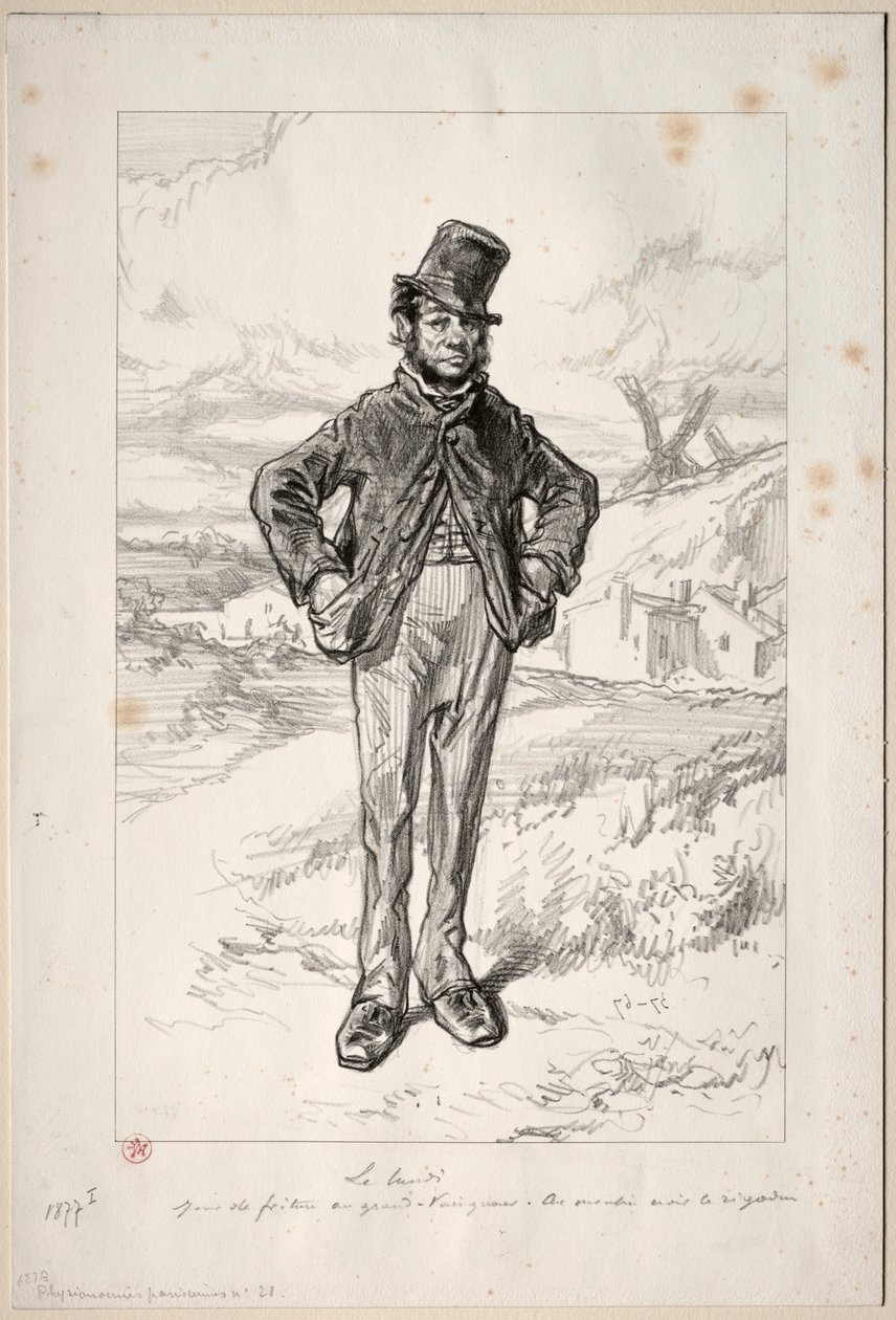 Fisionomia parisiense: segunda-feira, 1857-58. de Paul Gavarni