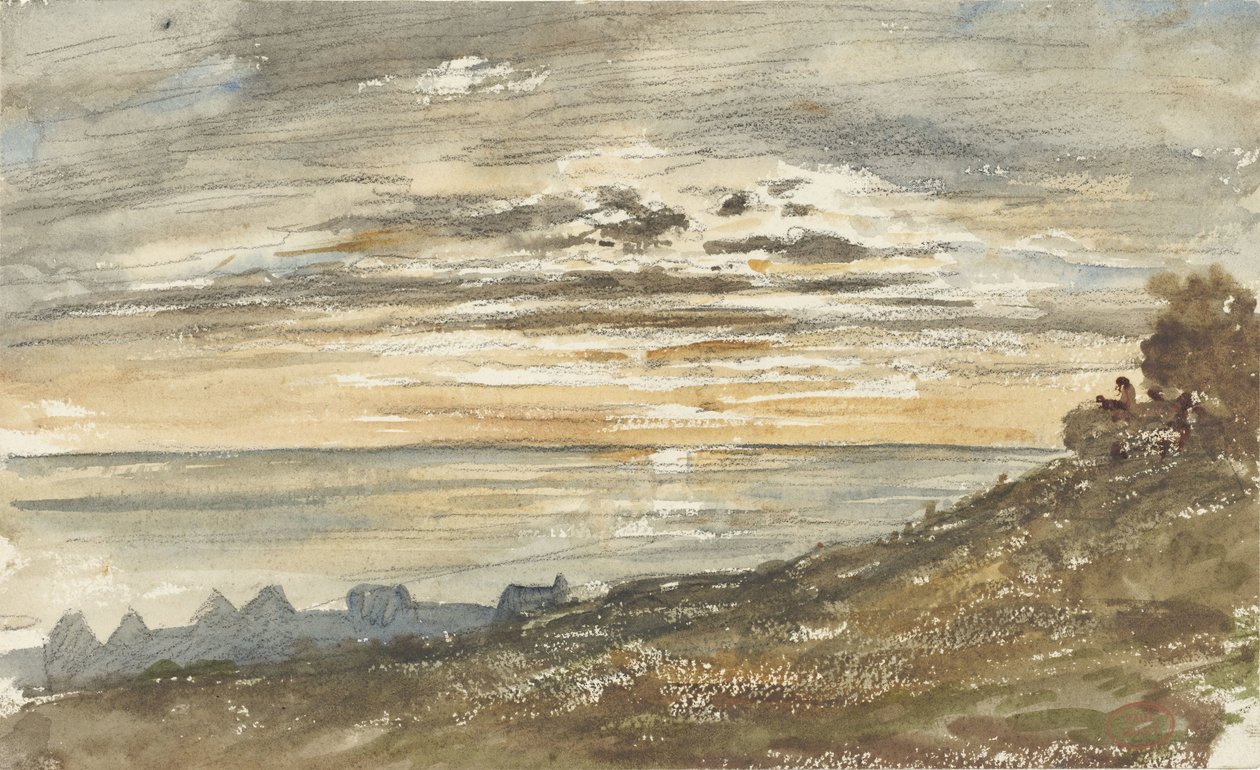 Pôr-do-sol em Trouville de Paul Huet