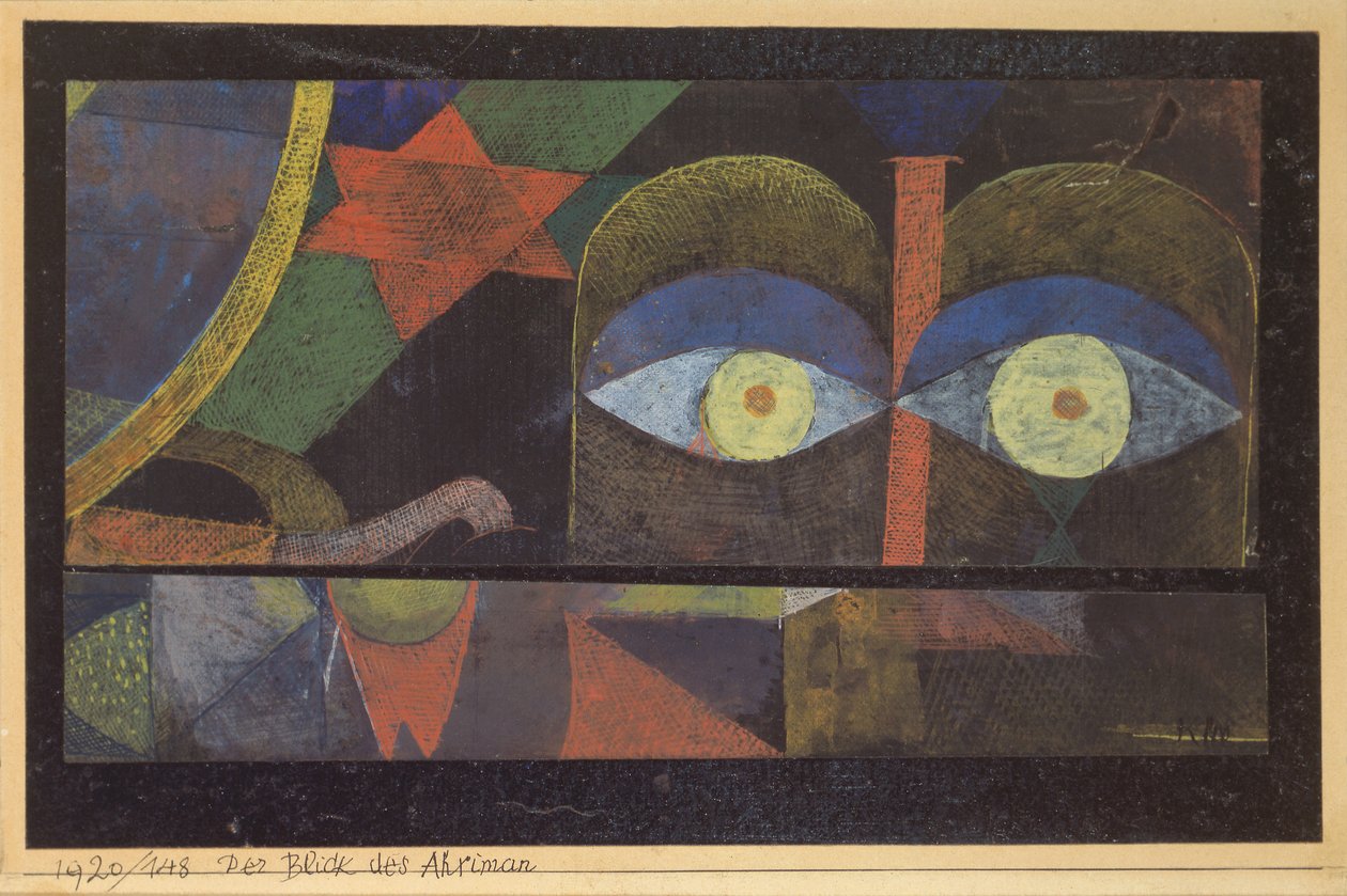 O olhar de Ahriman, 1920. de Paul Klee