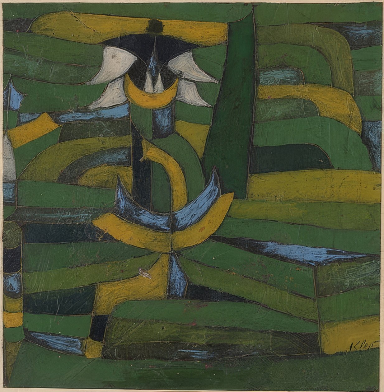 Flor branca no jardim. 1920 de Paul Klee