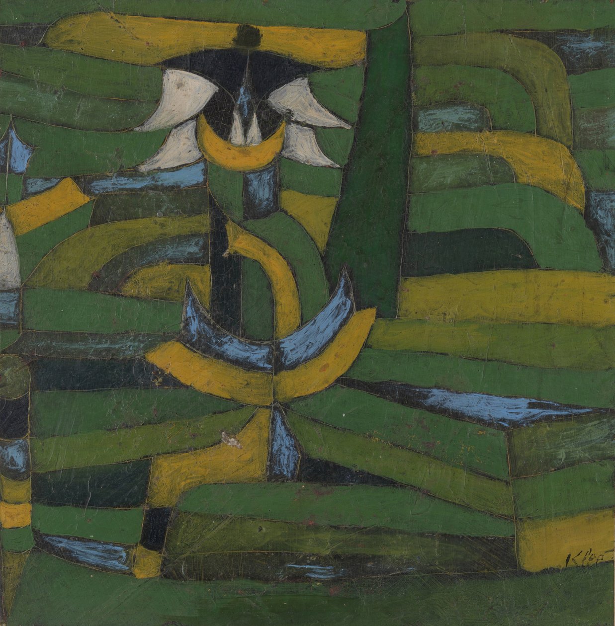 Flor branca no jardim, 1920. de Paul Klee