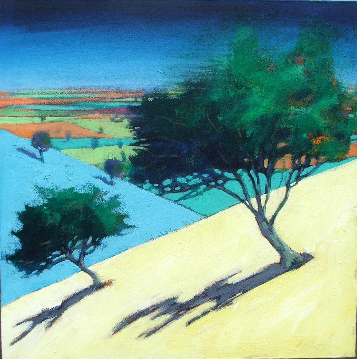 Encosta (acrílico no cartão) de Paul Powis