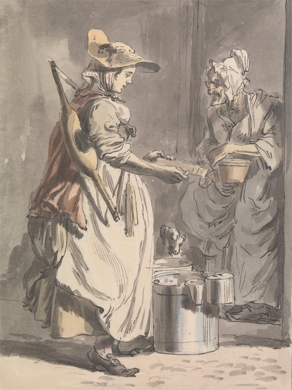 Londres Cries: Uma Milkmaid de Paul Sandby