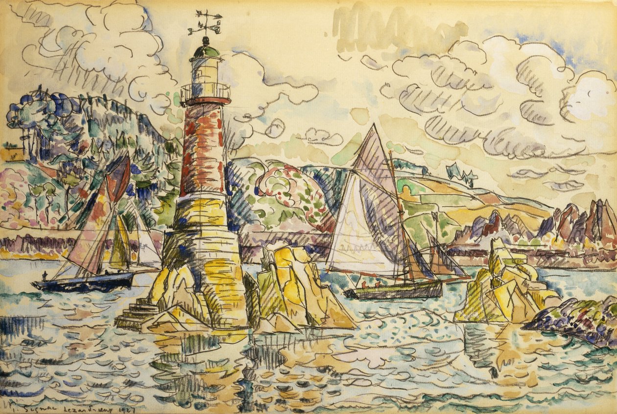 La Phare a Lezardrieux, 1927 de Paul Signac