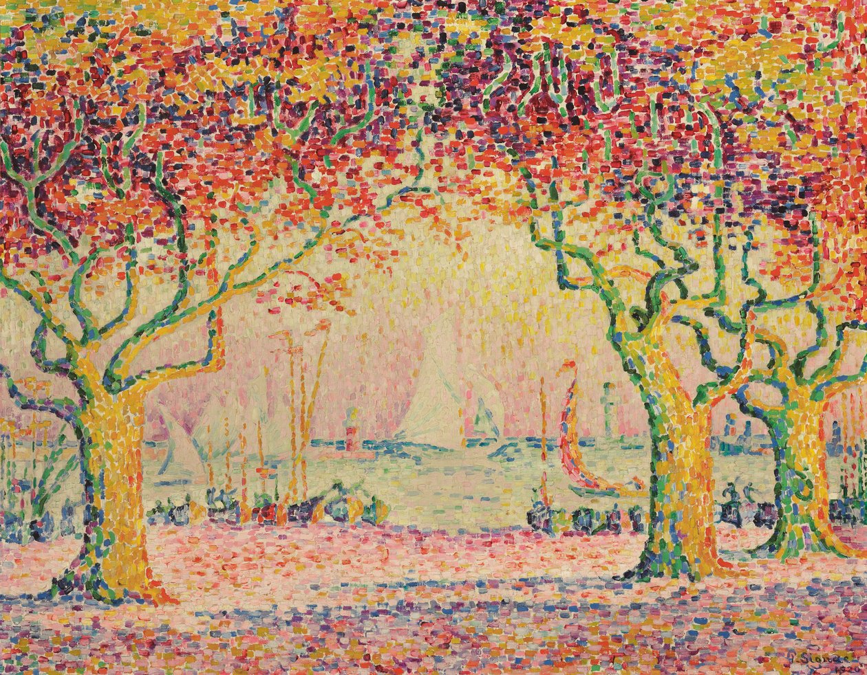 Les Allees, Cannes, 1918-1920 de Paul Signac