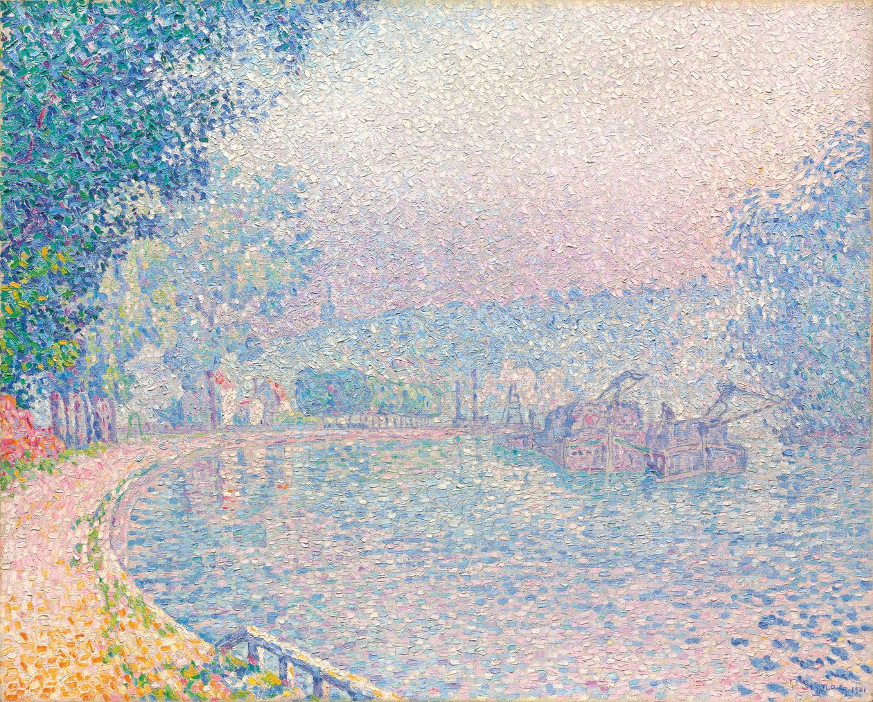 Samois, La Berge, manhã, 1901 de Paul Signac