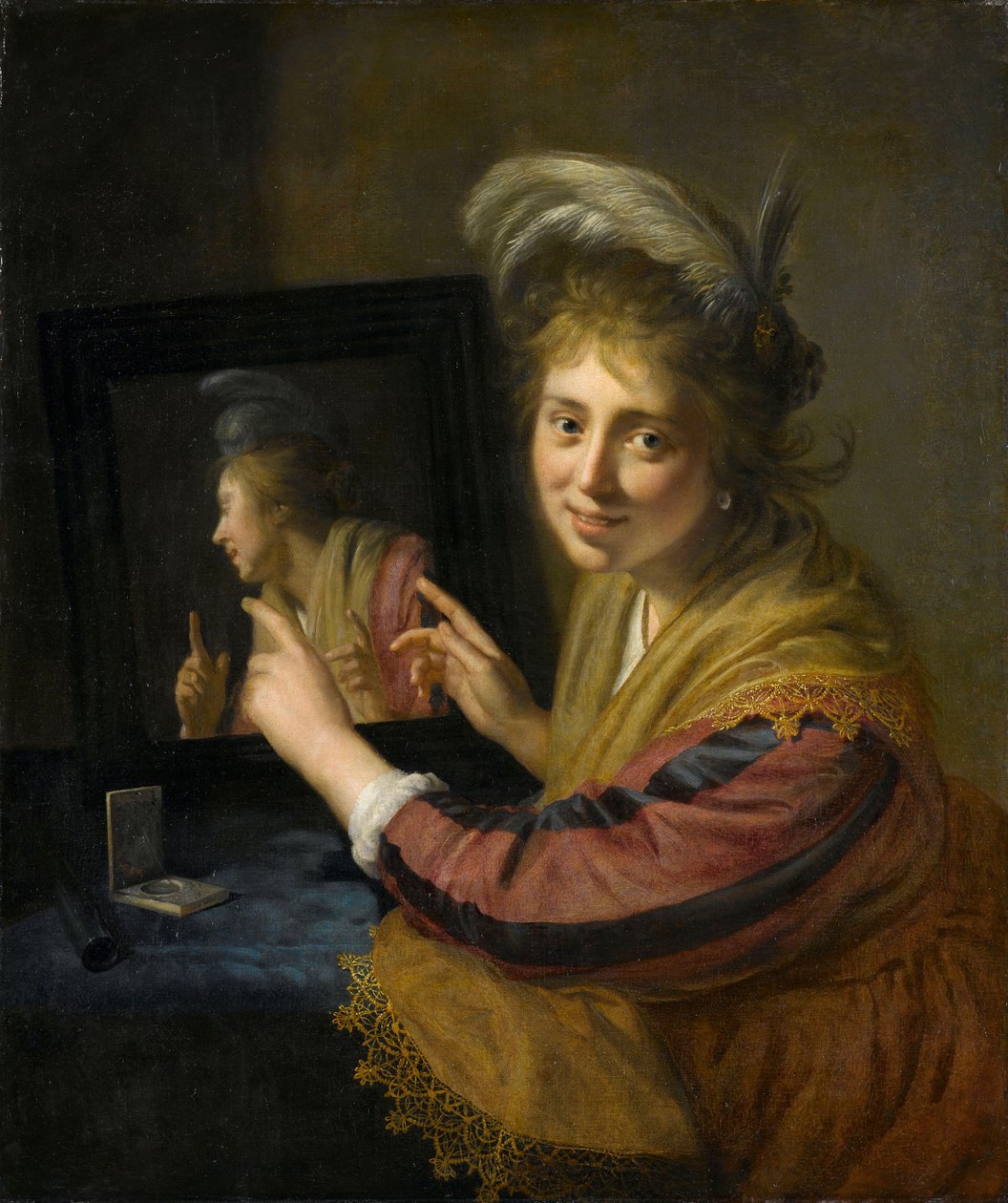 Menina no espelho, 1632 de Paulus Moreelse